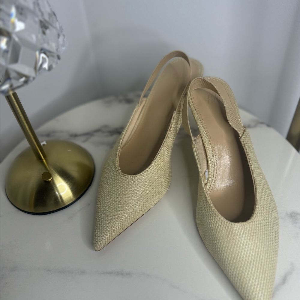 H&M Elegant Cream Slingback Heels
